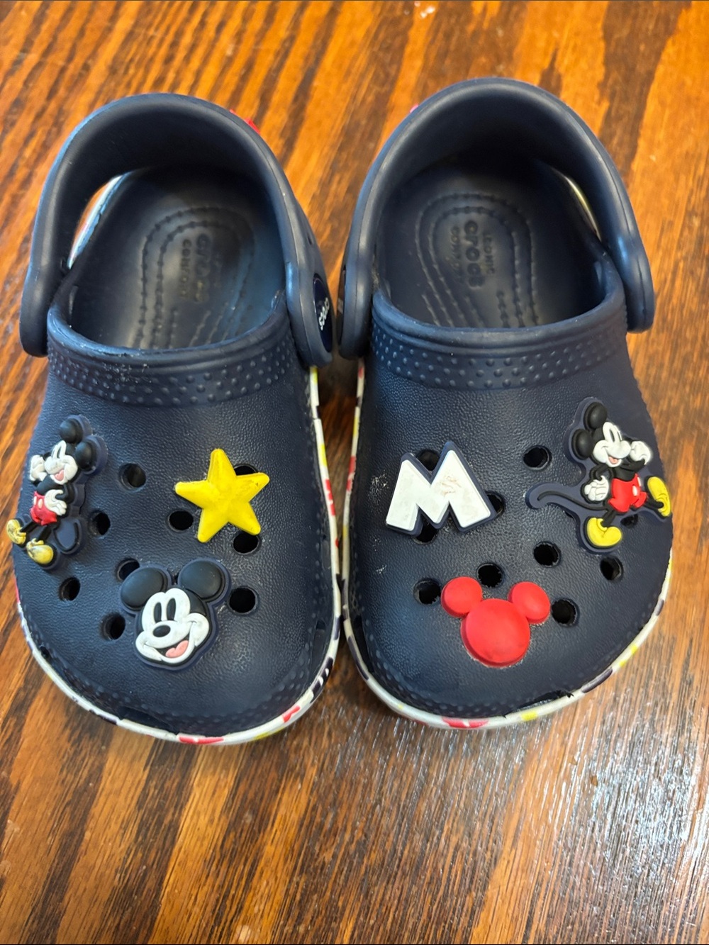 CROCS Navy Kids Mickey Mouse Clogs with Jibbitz Charms